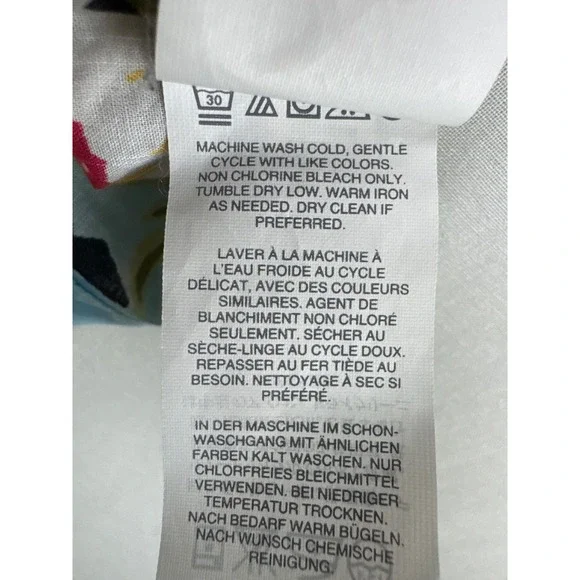 J.Crew Button Down Shirt Mens M Blue Resort Tropical Floral Cotton Short Sleeve - Picture 7 of 10